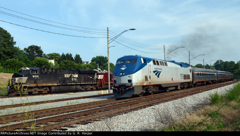 Amtrak Regional 66 and the loco on the NS research and test train